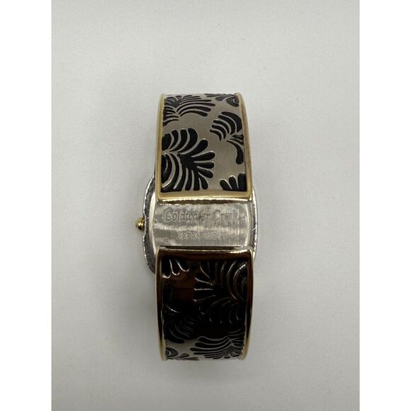 NWT Women's Coldwater Creek Palm Cuff Watch Gold Silver Tone (Need Battery) - Picture 2 of 4